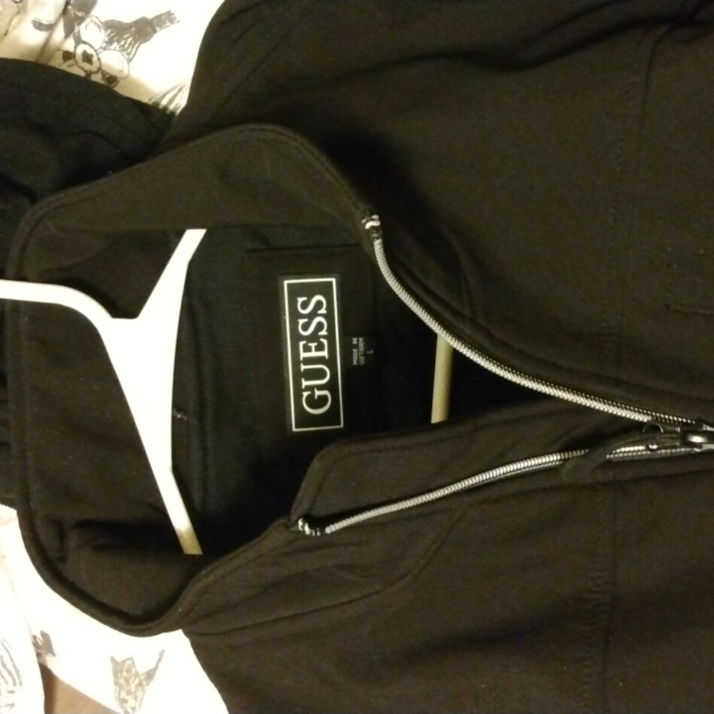 Black GUESS zip up jacket